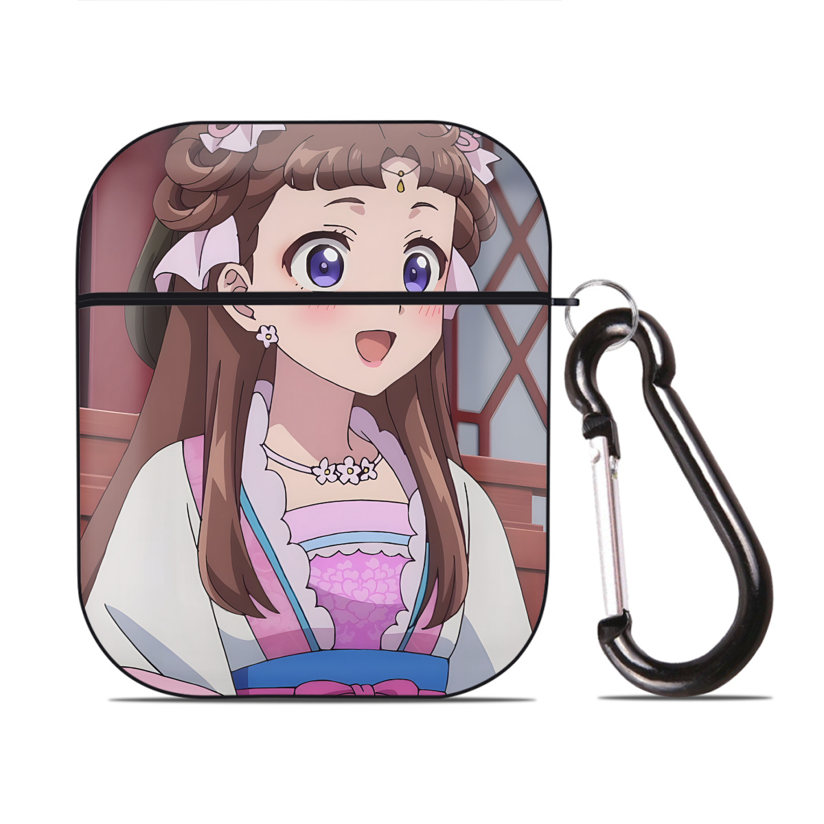 （画像用） 薬屋のひとりごと The Apothecary Diaries AirPods 第2世代保護ケース ハードシェル ブラック 耐衝撃・防指紋・カラビナ付き