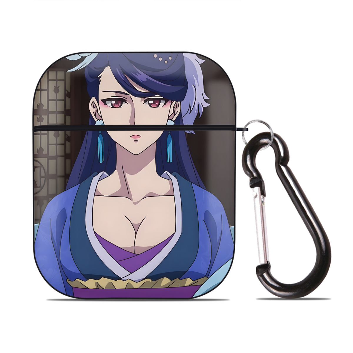 （画像用） 薬屋のひとりごと The Apothecary Diaries AirPods 第2世代保護ケース ハードシェル ブラック 耐衝撃・防指紋・カラビナ付き