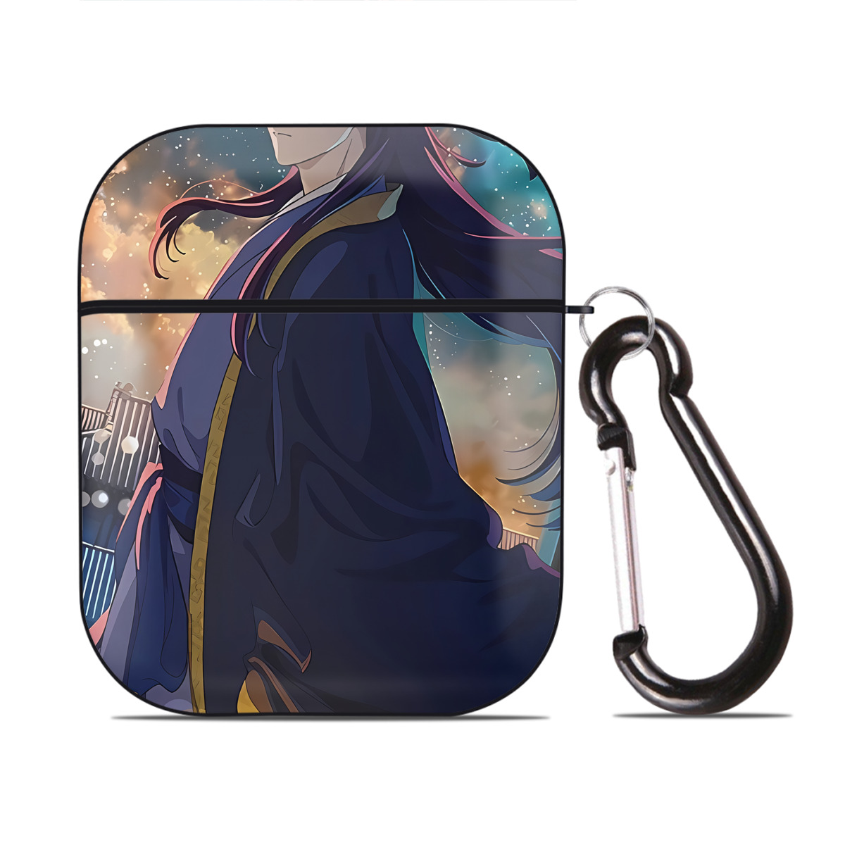 （画像用） 薬屋のひとりごと The Apothecary Diaries AirPods 第2世代保護ケース ハードシェル ブラック 耐衝撃・防指紋・カラビナ付き
