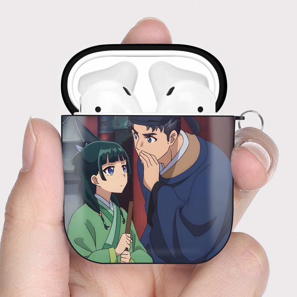 （画像用） 薬屋のひとりごと The Apothecary Diaries AirPods 第2世代保護ケース ハードシェル ブラック 耐衝撃・防指紋・カラビナ付き