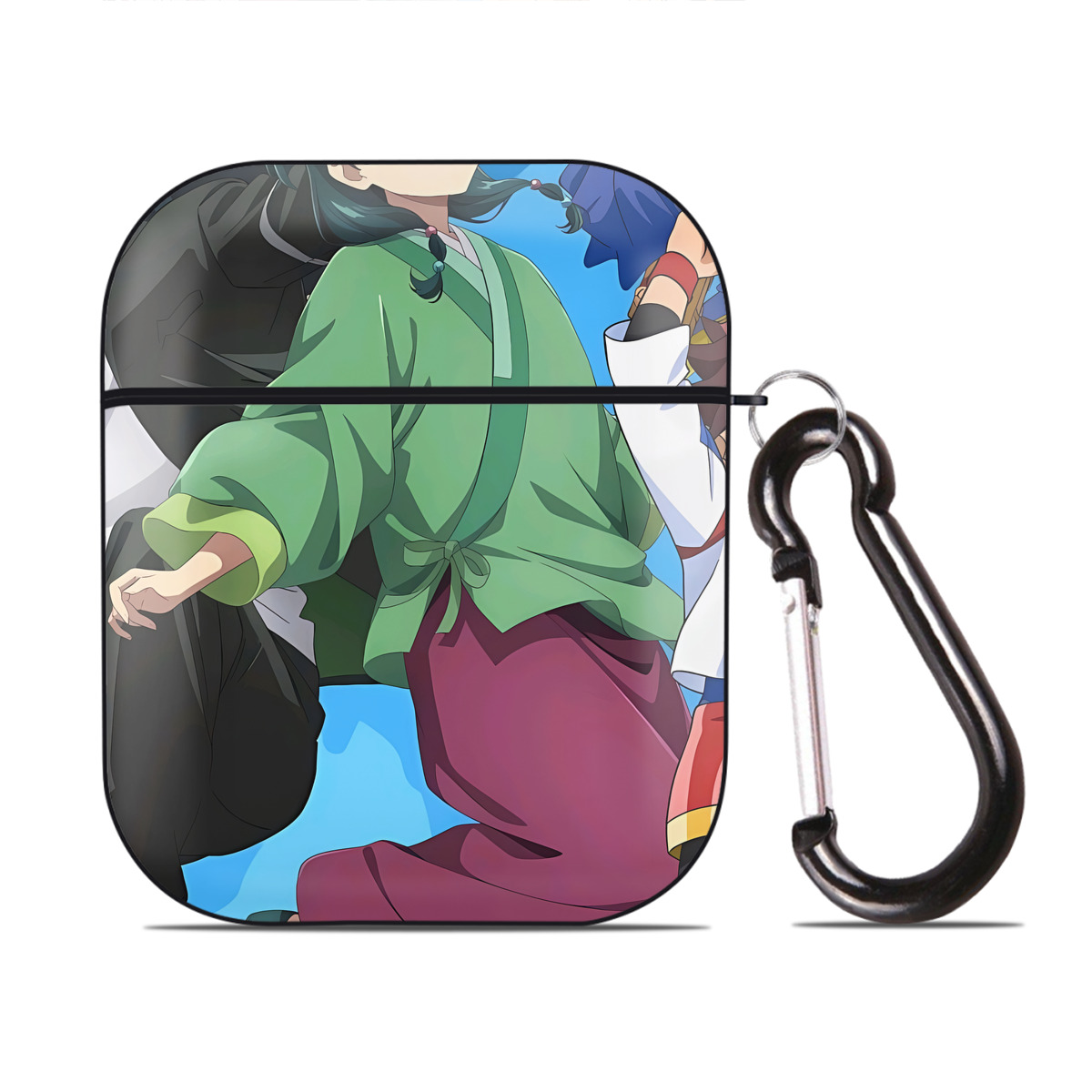 （画像用） 薬屋のひとりごと The Apothecary Diaries AirPods 第2世代保護ケース ハードシェル ブラック 耐衝撃・防指紋・カラビナ付き