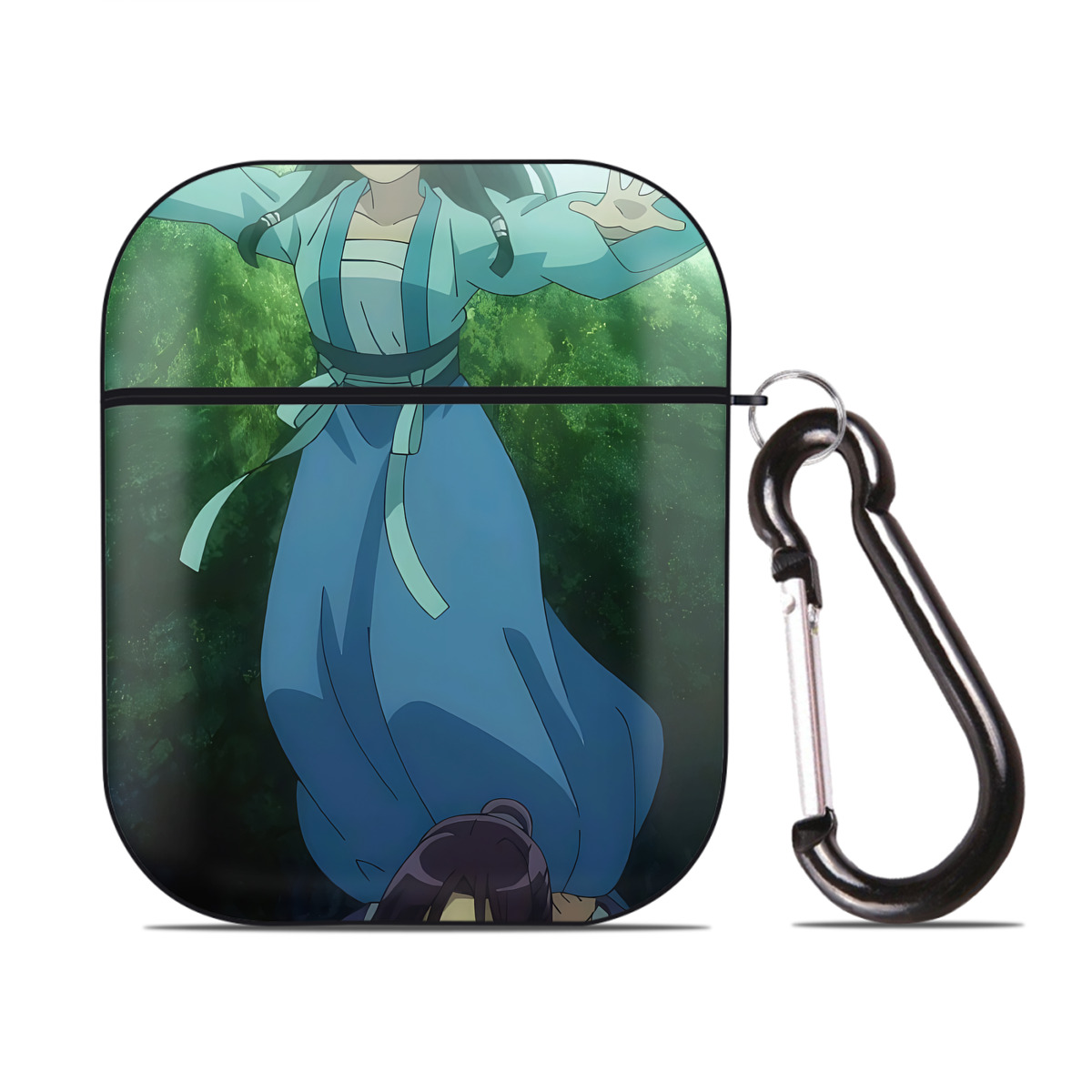 （画像用） 薬屋のひとりごと The Apothecary Diaries AirPods 第2世代保護ケース ハードシェル ブラック 耐衝撃・防指紋・カラビナ付き