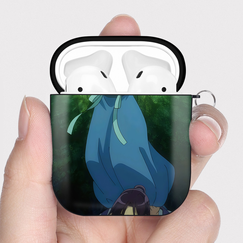 （画像用） 薬屋のひとりごと The Apothecary Diaries AirPods 第2世代保護ケース ハードシェル ブラック 耐衝撃・防指紋・カラビナ付き