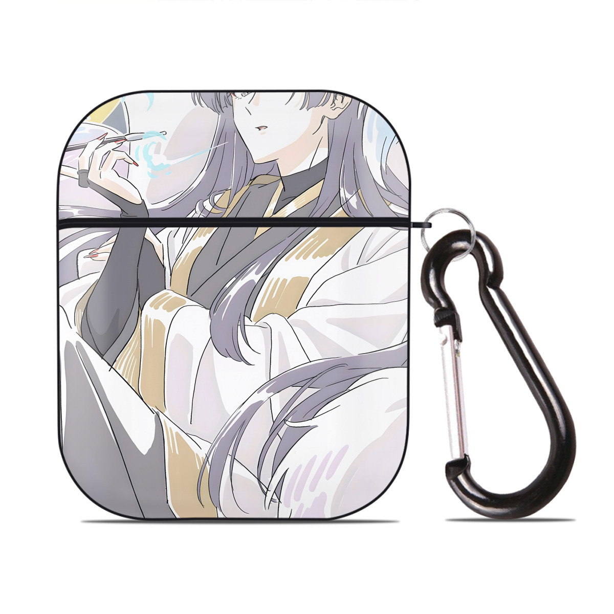 （画像用） 薬屋のひとりごと The Apothecary Diaries AirPods 第2世代保護ケース ハードシェル ブラック 耐衝撃・防指紋・カラビナ付き