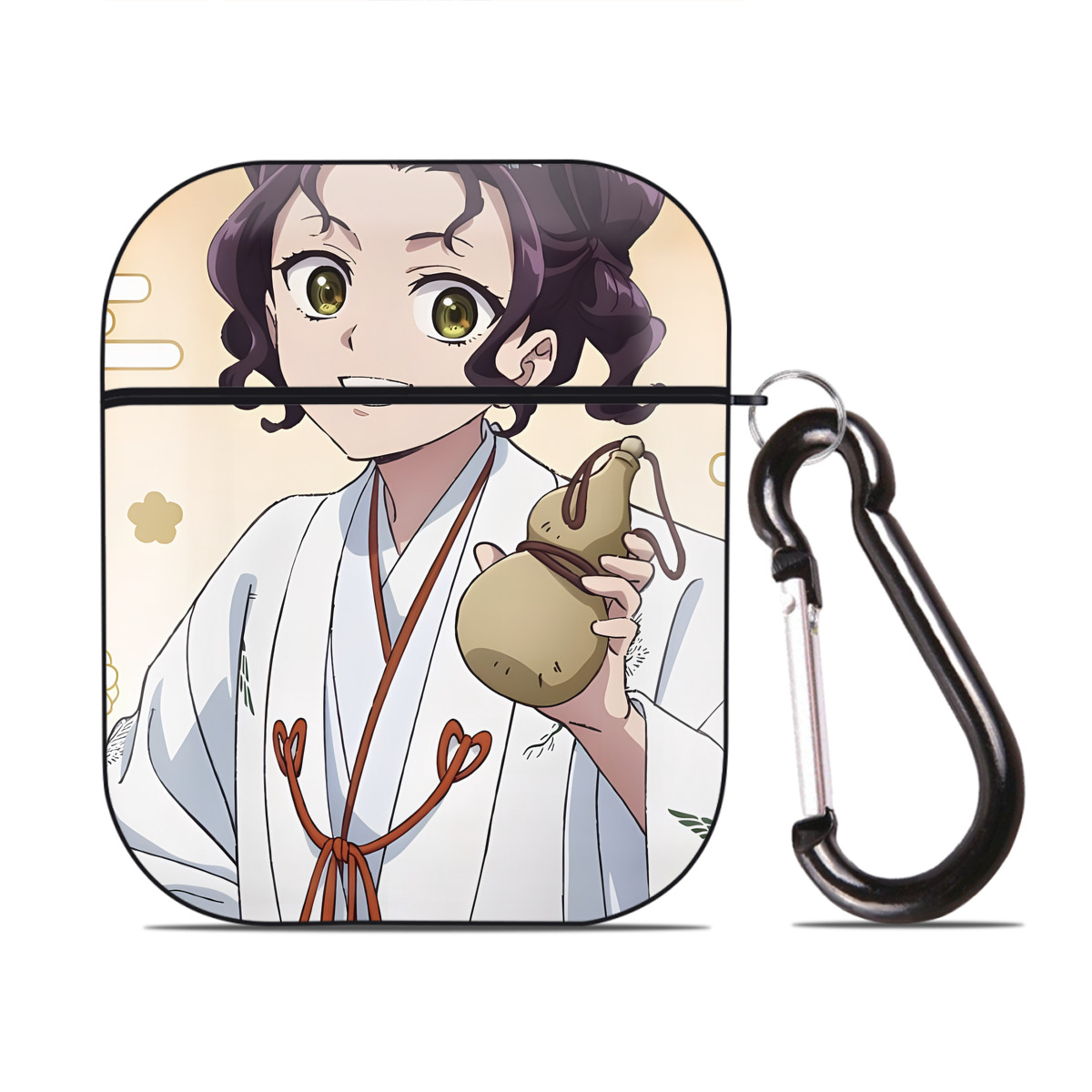 （画像用） 薬屋のひとりごと The Apothecary Diaries AirPods 第2世代保護ケース ハードシェル ブラック 耐衝撃・防指紋・カラビナ付き