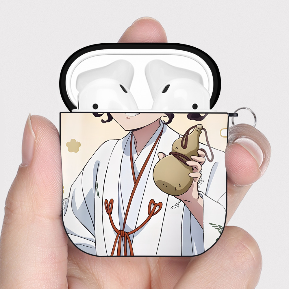 （画像用） 薬屋のひとりごと The Apothecary Diaries AirPods 第2世代保護ケース ハードシェル ブラック 耐衝撃・防指紋・カラビナ付き