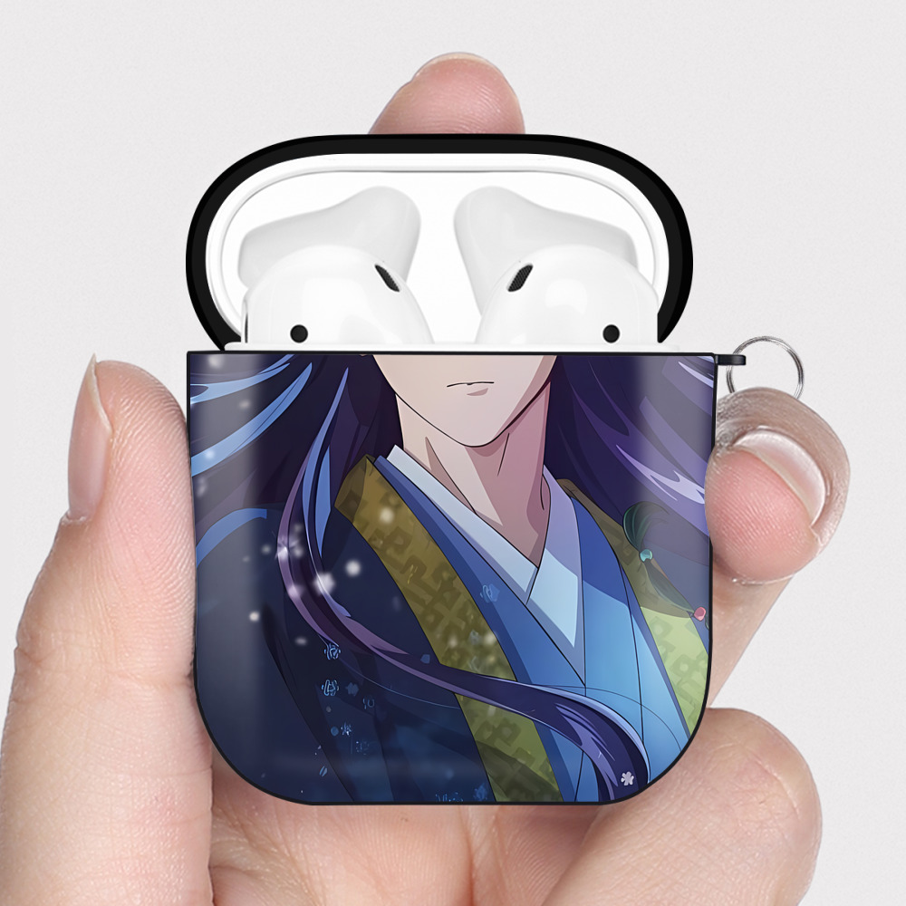 （画像用） 薬屋のひとりごと The Apothecary Diaries AirPods 第2世代保護ケース ハードシェル ブラック 耐衝撃・防指紋・カラビナ付き