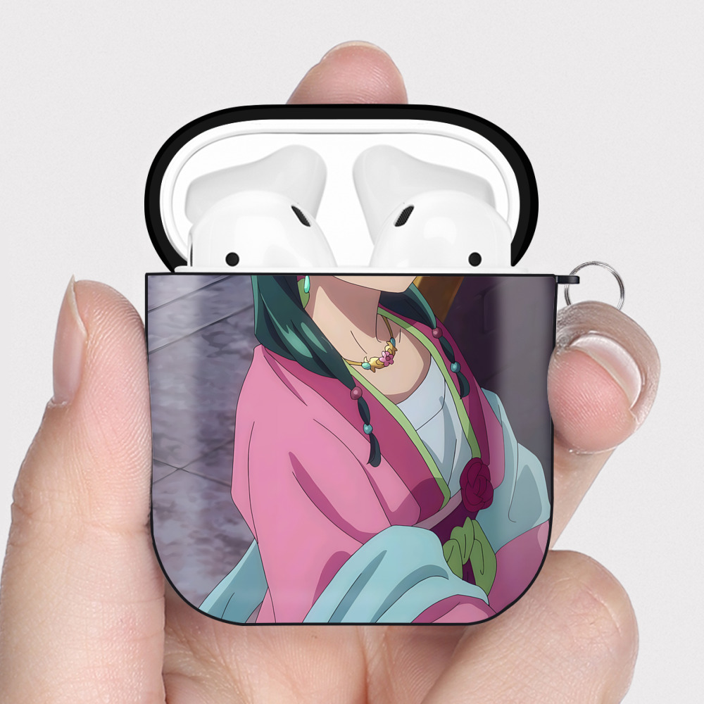 （画像用） 薬屋のひとりごと The Apothecary Diaries AirPods 第2世代保護ケース ハードシェル ブラック 耐衝撃・防指紋・カラビナ付き