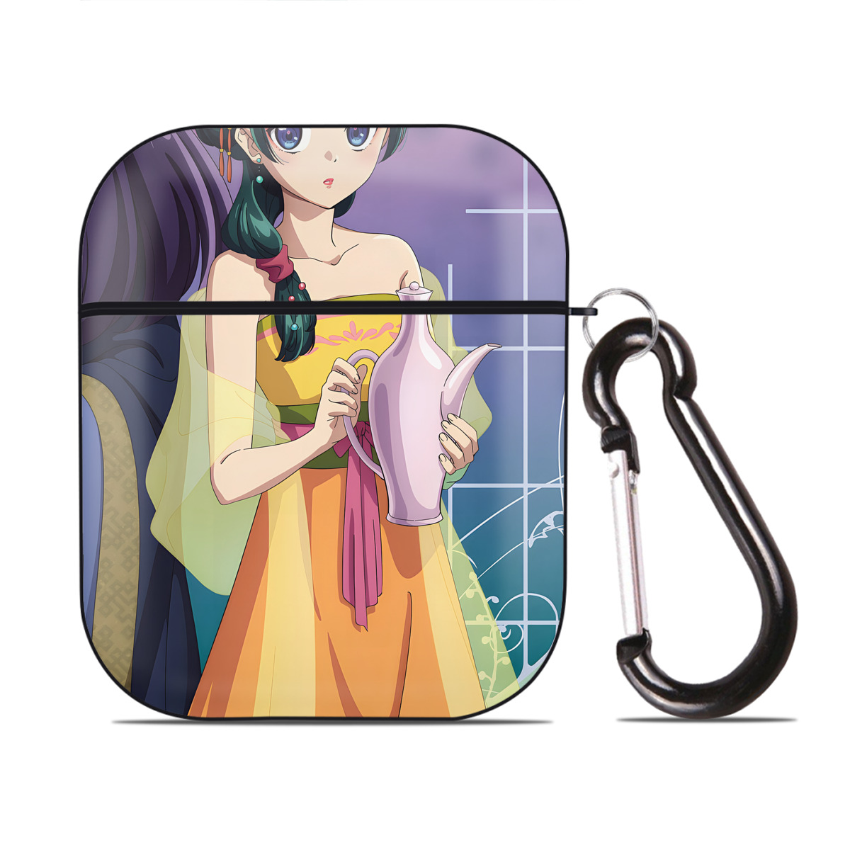 （画像用） 薬屋のひとりごと The Apothecary Diaries AirPods 第2世代保護ケース ハードシェル ブラック 耐衝撃・防指紋・カラビナ付き