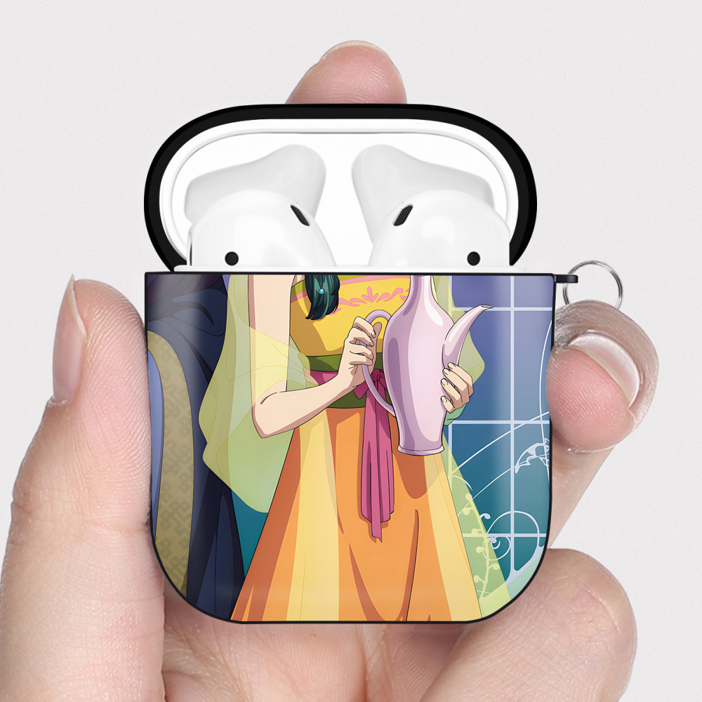 （画像用） 薬屋のひとりごと The Apothecary Diaries AirPods 第2世代保護ケース ハードシェル ブラック 耐衝撃・防指紋・カラビナ付き