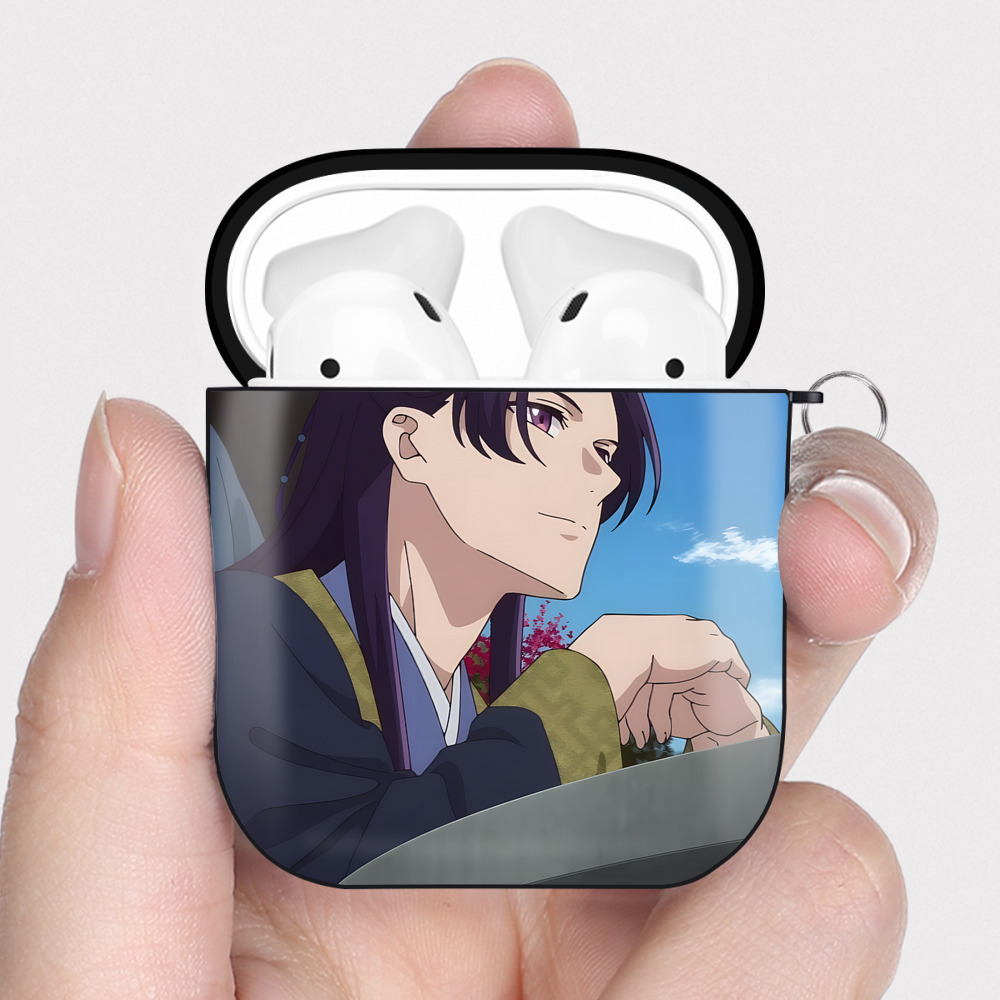 （画像用） 薬屋のひとりごと The Apothecary Diaries AirPods 第2世代保護ケース ハードシェル ブラック 耐衝撃・防指紋・カラビナ付き