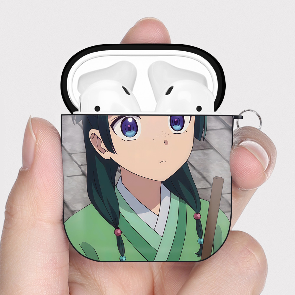 （画像用） 薬屋のひとりごと The Apothecary Diaries AirPods 第2世代保護ケース ハードシェル ブラック 耐衝撃・防指紋・カラビナ付き