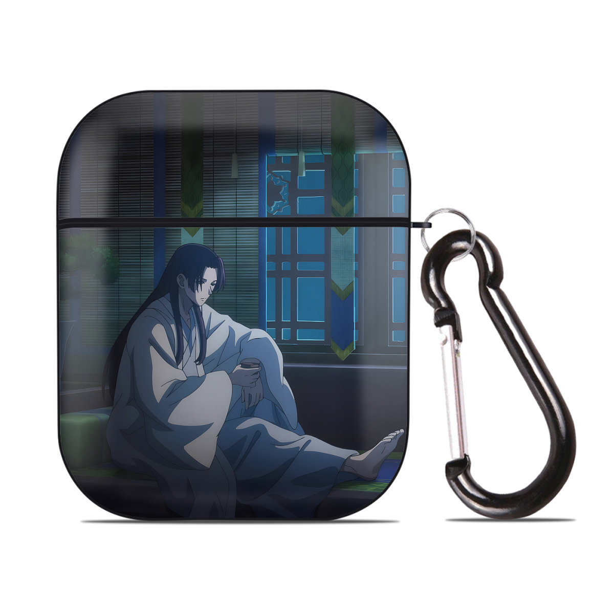 （画像用） 薬屋のひとりごと The Apothecary Diaries AirPods 第2世代保護ケース ハードシェル ブラック 耐衝撃・防指紋・カラビナ付き
