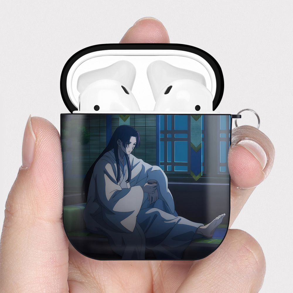 （画像用） 薬屋のひとりごと The Apothecary Diaries AirPods 第2世代保護ケース ハードシェル ブラック 耐衝撃・防指紋・カラビナ付き