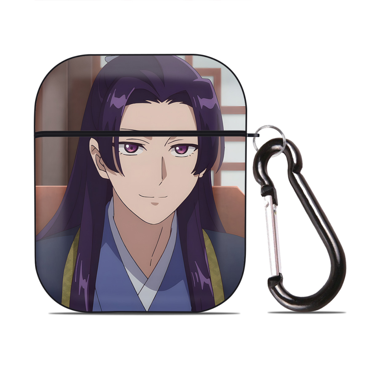 （画像用） 薬屋のひとりごと The Apothecary Diaries AirPods 第2世代保護ケース ハードシェル ブラック 耐衝撃・防指紋・カラビナ付き
