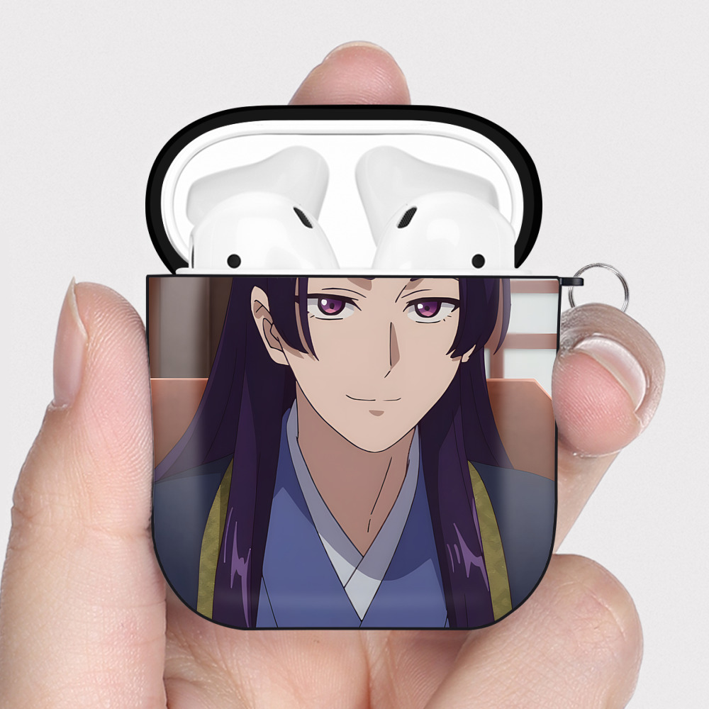 （画像用） 薬屋のひとりごと The Apothecary Diaries AirPods 第2世代保護ケース ハードシェル ブラック 耐衝撃・防指紋・カラビナ付き