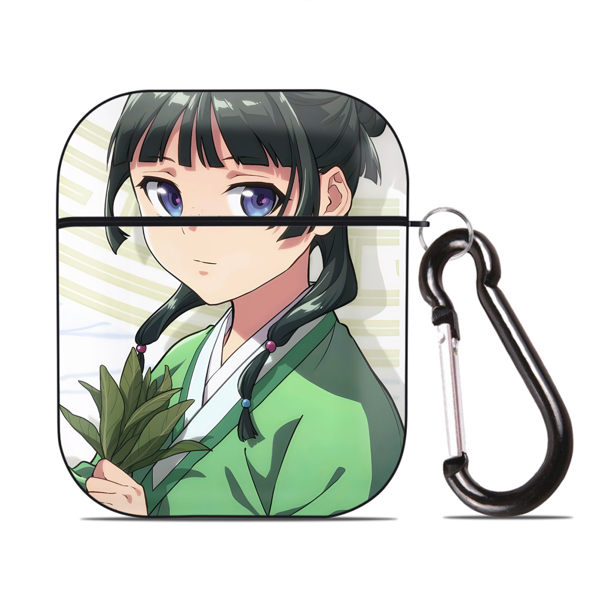 （画像用） 薬屋のひとりごと The Apothecary Diaries AirPods 第2世代保護ケース ハードシェル ブラック 耐衝撃・防指紋・カラビナ付き
