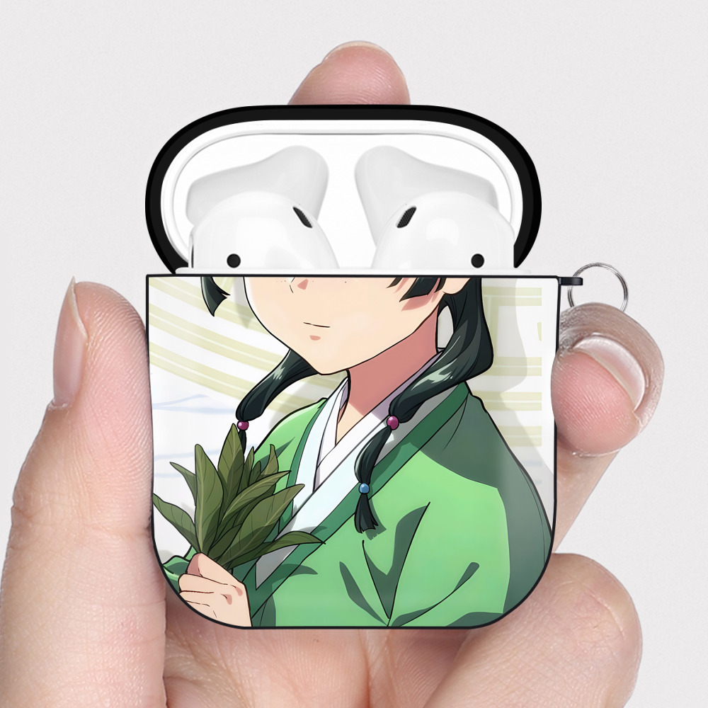 （画像用） 薬屋のひとりごと The Apothecary Diaries AirPods 第2世代保護ケース ハードシェル ブラック 耐衝撃・防指紋・カラビナ付き