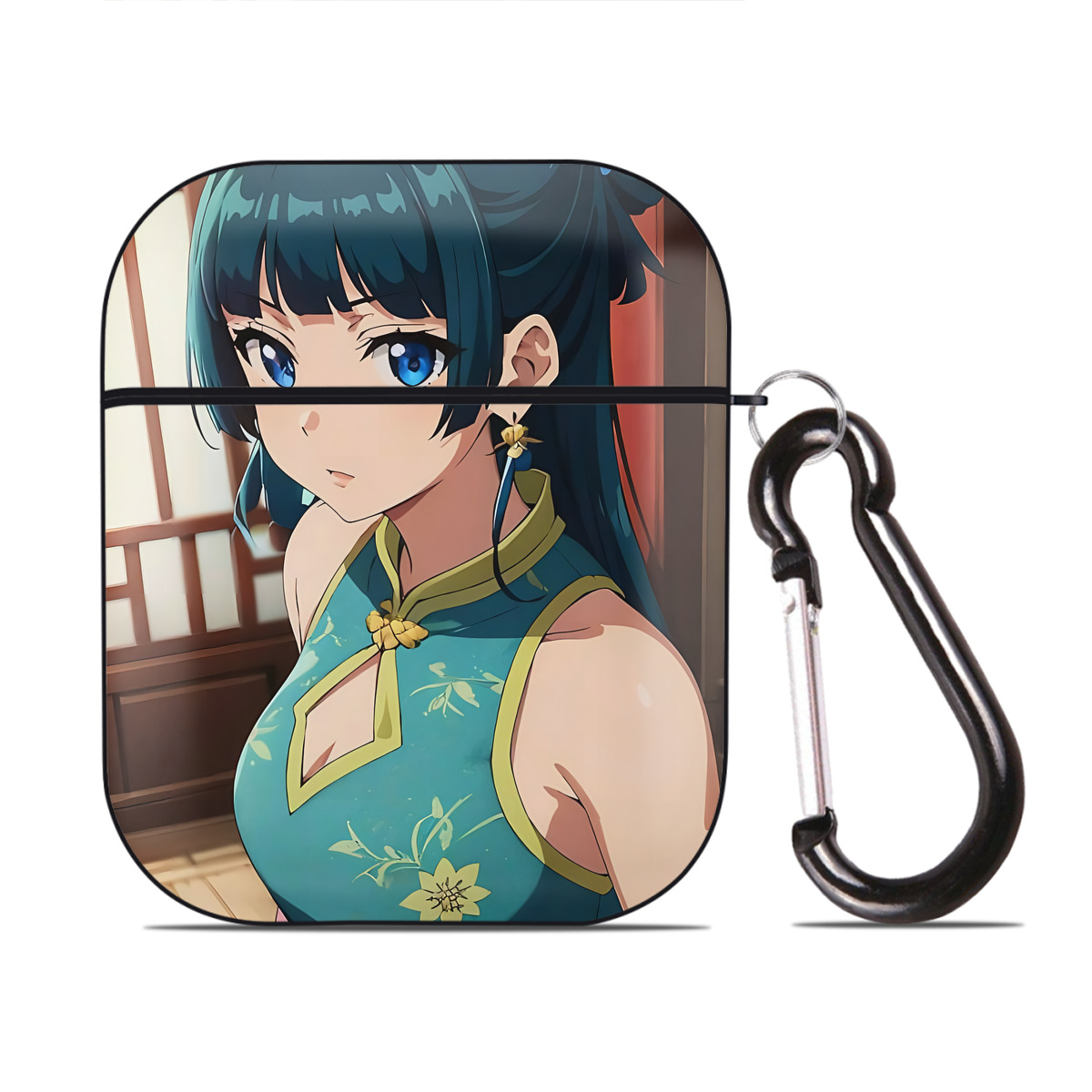 （画像用） 薬屋のひとりごと The Apothecary Diaries AirPods 第2世代保護ケース ハードシェル ブラック 耐衝撃・防指紋・カラビナ付き