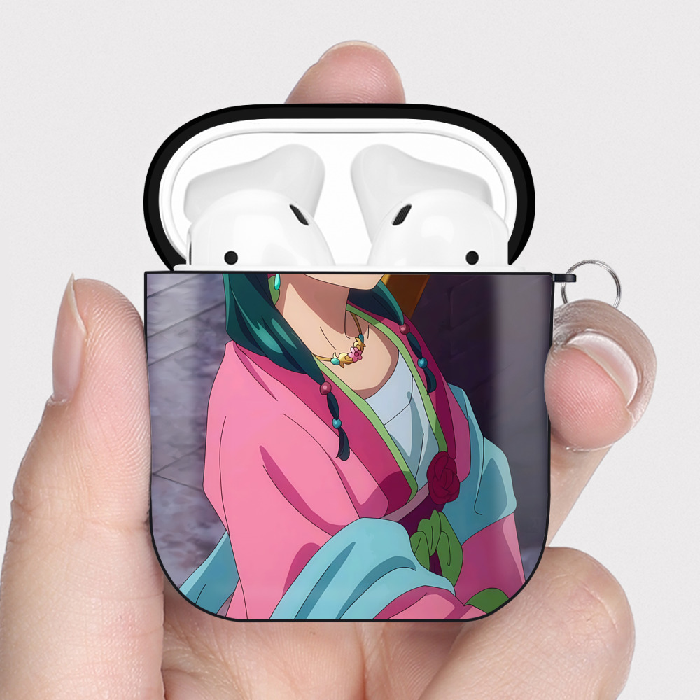 （画像用） 薬屋のひとりごと The Apothecary Diaries AirPods 第2世代保護ケース ハードシェル ブラック 耐衝撃・防指紋・カラビナ付き