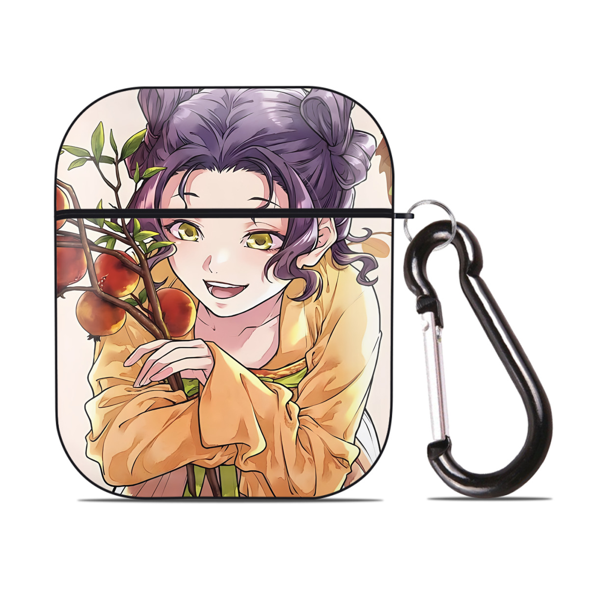 （画像用） 薬屋のひとりごと The Apothecary Diaries AirPods 第2世代保護ケース ハードシェル ブラック 耐衝撃・防指紋・カラビナ付き