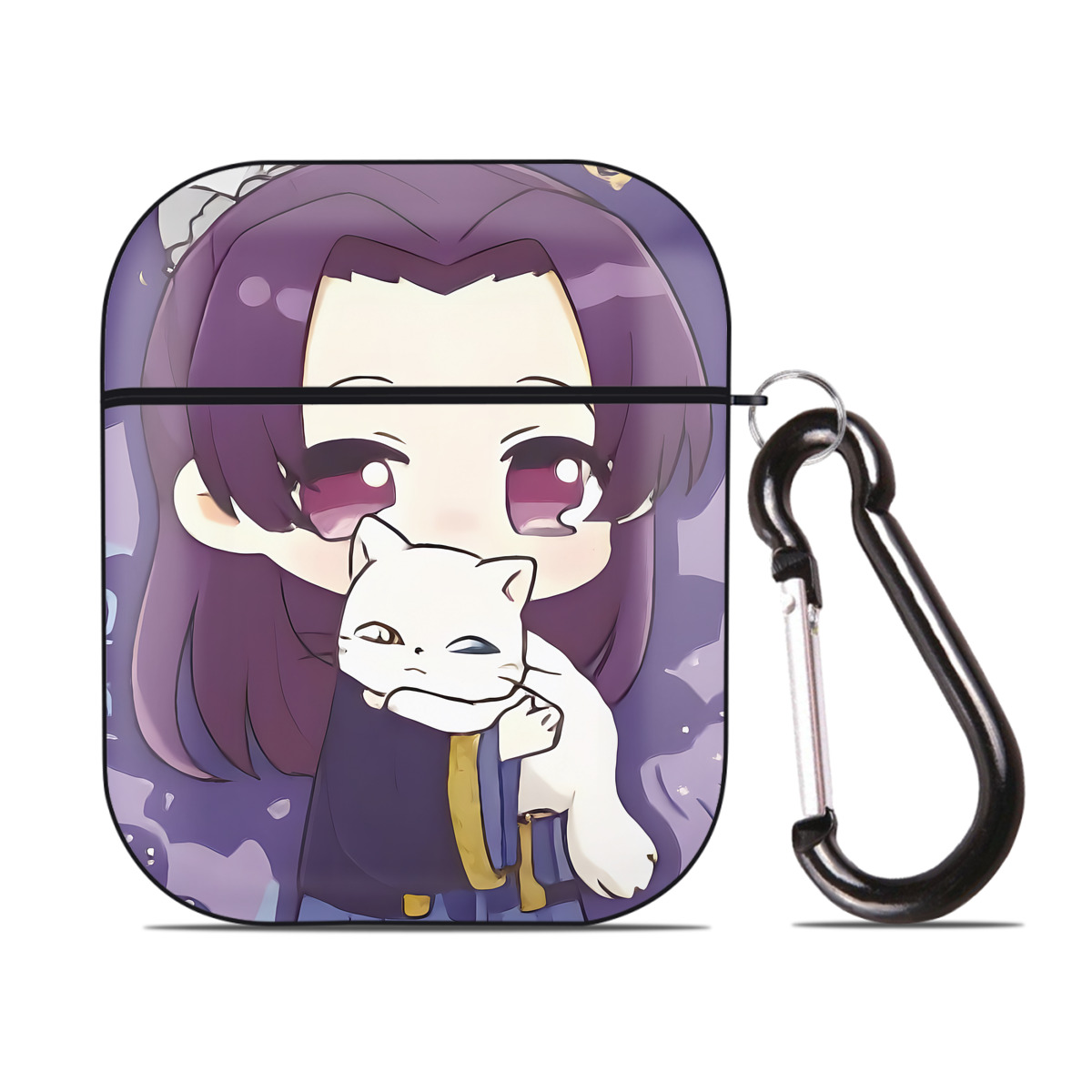 （画像用） 薬屋のひとりごと The Apothecary Diaries AirPods 第2世代保護ケース ハードシェル ブラック 耐衝撃・防指紋・カラビナ付き