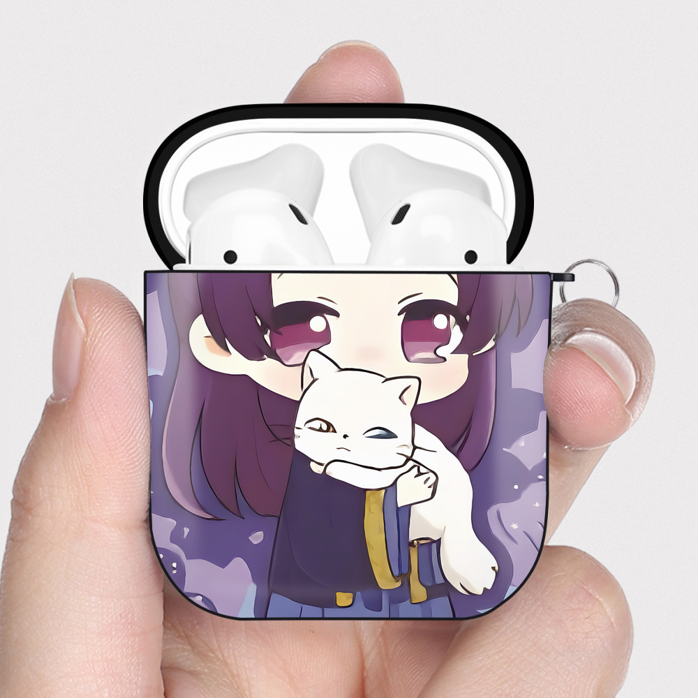 （画像用） 薬屋のひとりごと The Apothecary Diaries AirPods 第2世代保護ケース ハードシェル ブラック 耐衝撃・防指紋・カラビナ付き