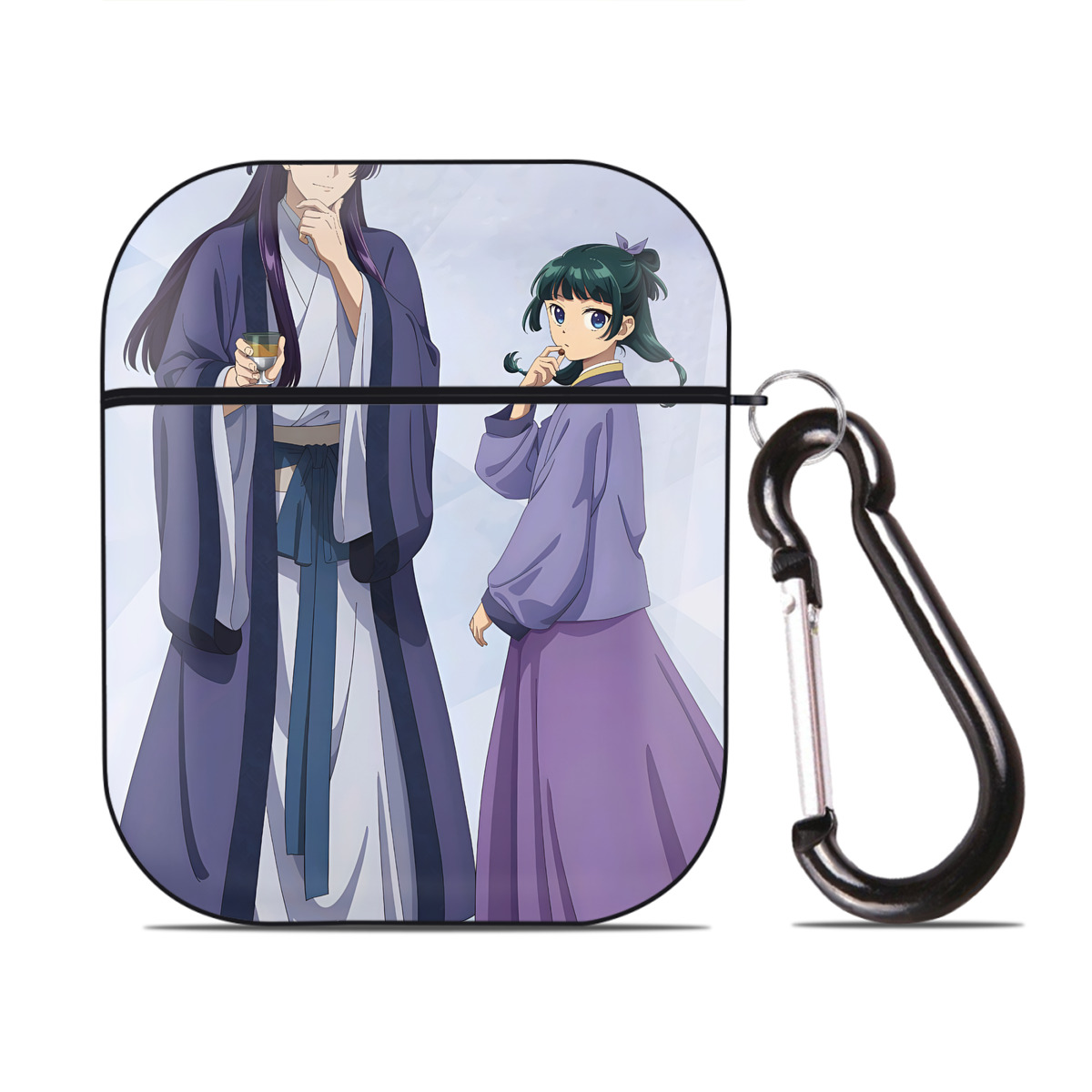 （画像用） 薬屋のひとりごと The Apothecary Diaries AirPods 第2世代保護ケース ハードシェル ブラック 耐衝撃・防指紋・カラビナ付き