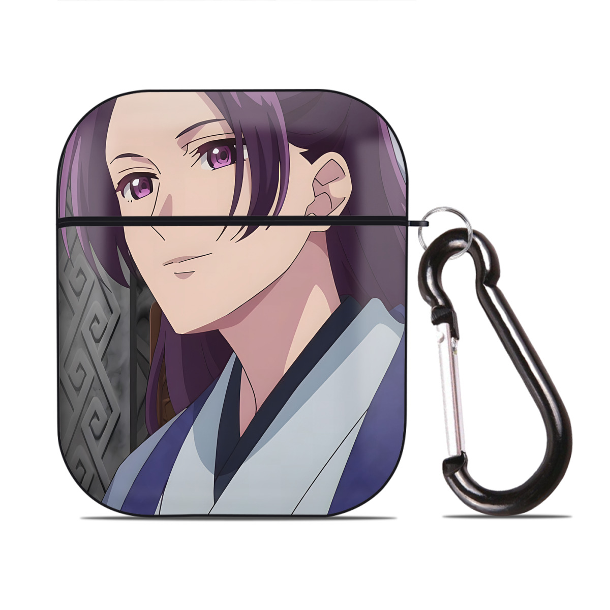 （画像用） 薬屋のひとりごと The Apothecary Diaries AirPods 第2世代保護ケース ハードシェル ブラック 耐衝撃・防指紋・カラビナ付き