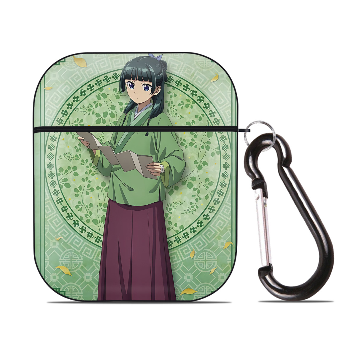 （画像用） 薬屋のひとりごと The Apothecary Diaries AirPods 第2世代保護ケース ハードシェル ブラック 耐衝撃・防指紋・カラビナ付き