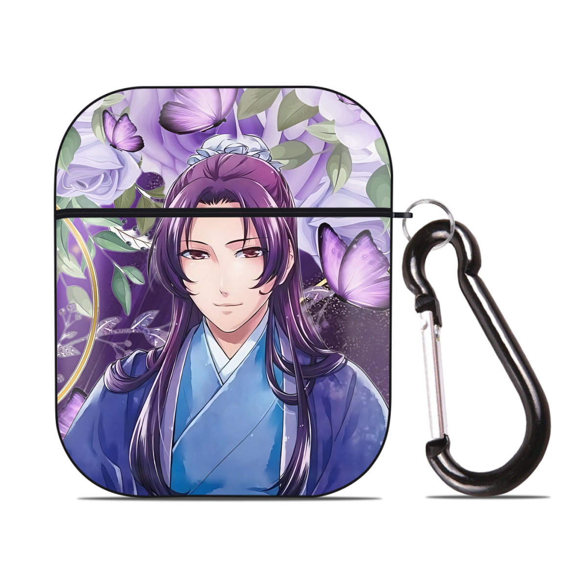 （画像用） 薬屋のひとりごと The Apothecary Diaries AirPods 第2世代保護ケース ハードシェル ブラック 耐衝撃・防指紋・カラビナ付き