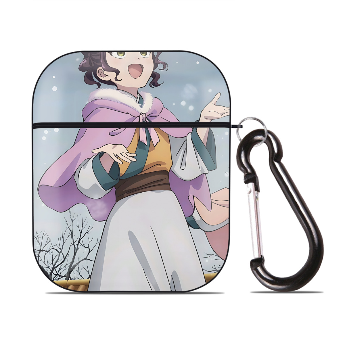 （画像用） 薬屋のひとりごと The Apothecary Diaries AirPods 第2世代保護ケース ハードシェル ブラック 耐衝撃・防指紋・カラビナ付き