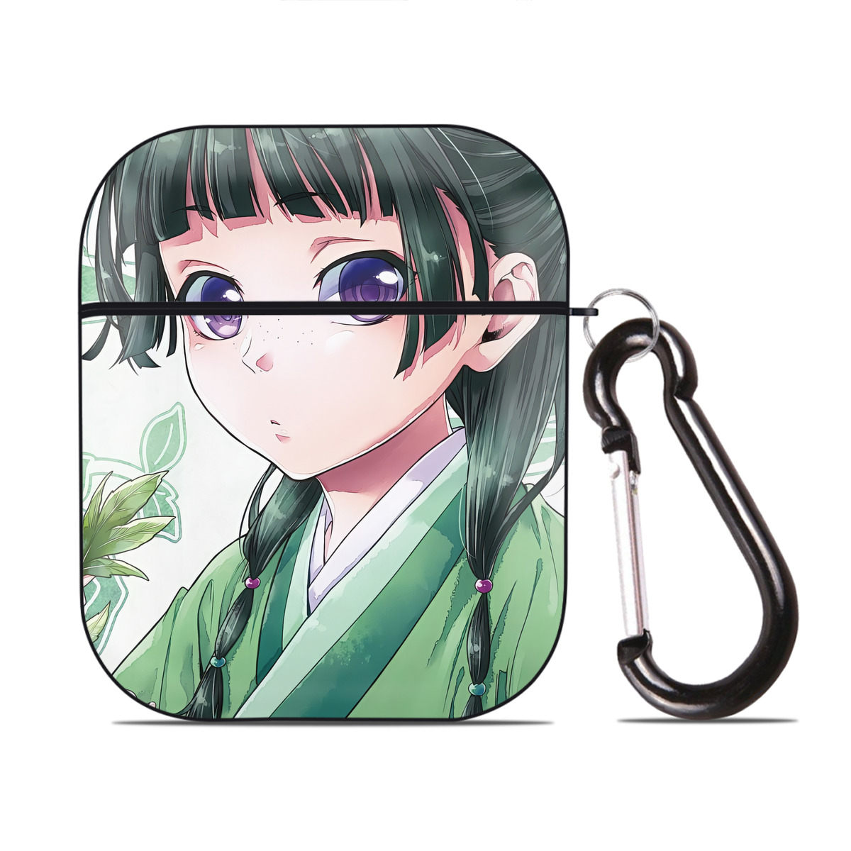 （画像用） 薬屋のひとりごと The Apothecary Diaries AirPods 第2世代保護ケース ハードシェル ブラック 耐衝撃・防指紋・カラビナ付き