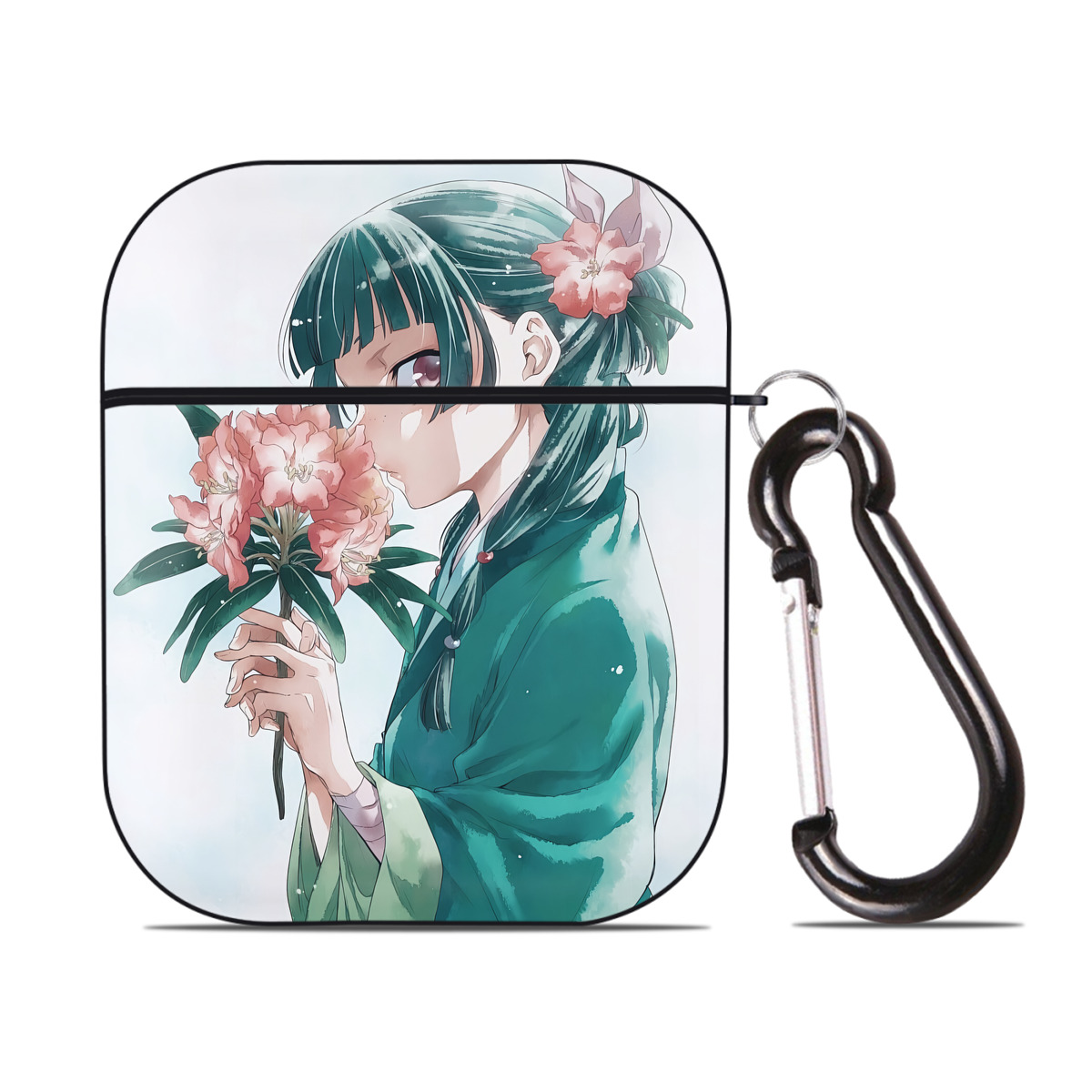 （画像用） 薬屋のひとりごと The Apothecary Diaries AirPods 第2世代保護ケース ハードシェル ブラック 耐衝撃・防指紋・カラビナ付き