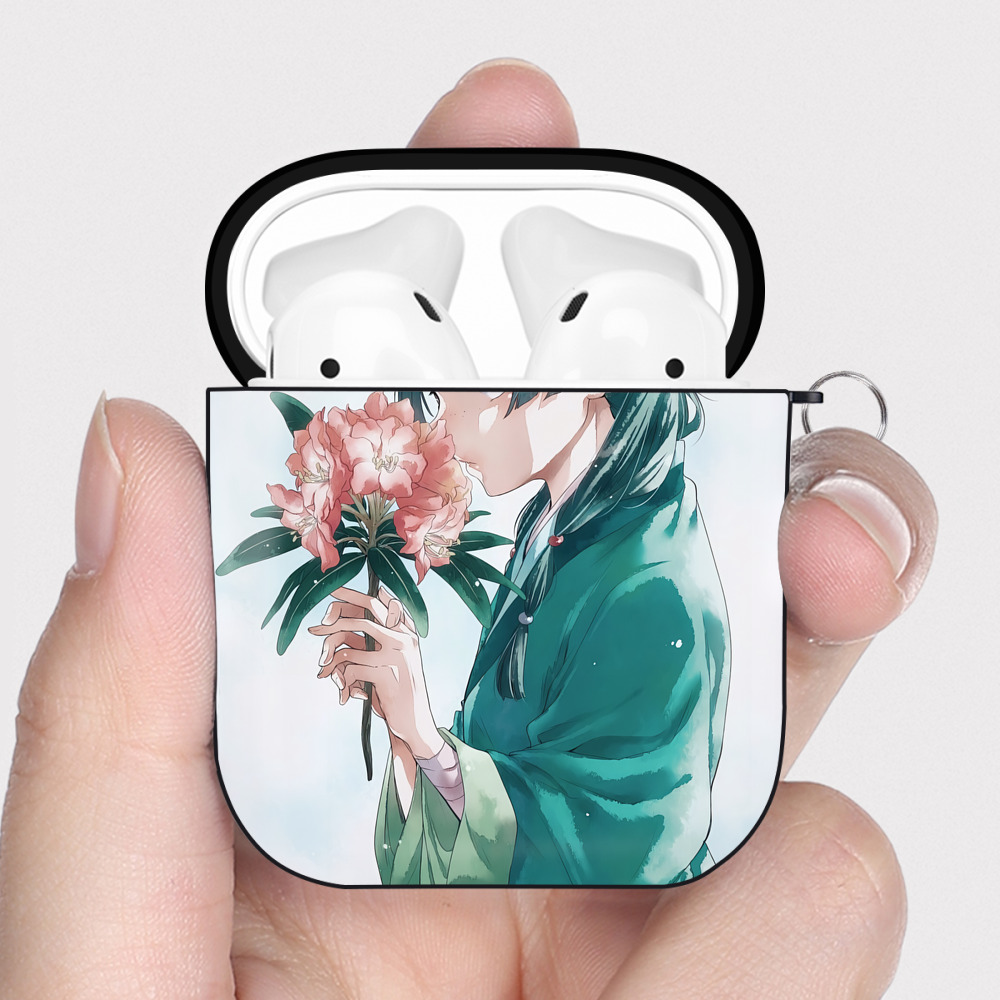 （画像用） 薬屋のひとりごと The Apothecary Diaries AirPods 第2世代保護ケース ハードシェル ブラック 耐衝撃・防指紋・カラビナ付き