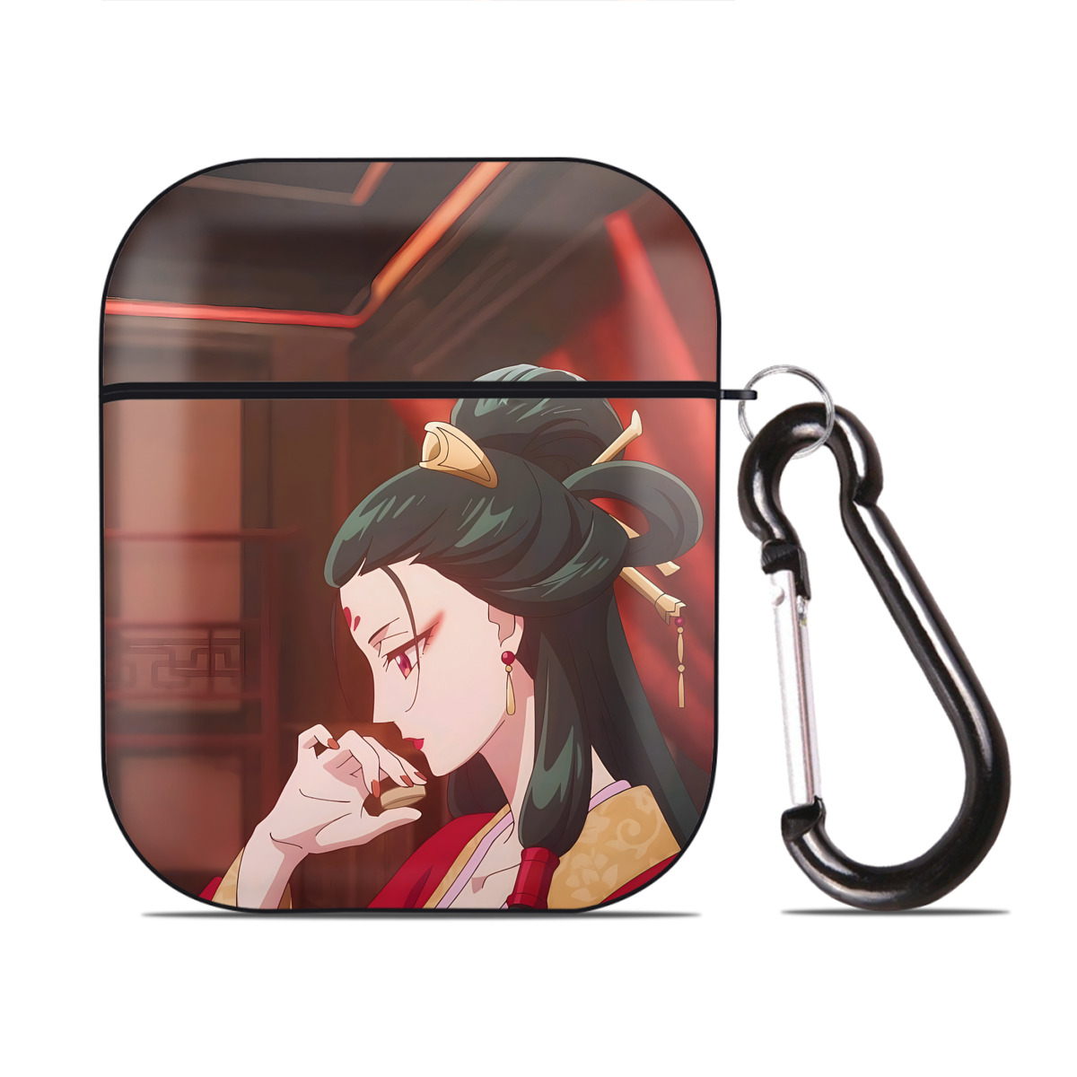 （画像用） 薬屋のひとりごと The Apothecary Diaries AirPods 第2世代保護ケース ハードシェル ブラック 耐衝撃・防指紋・カラビナ付き