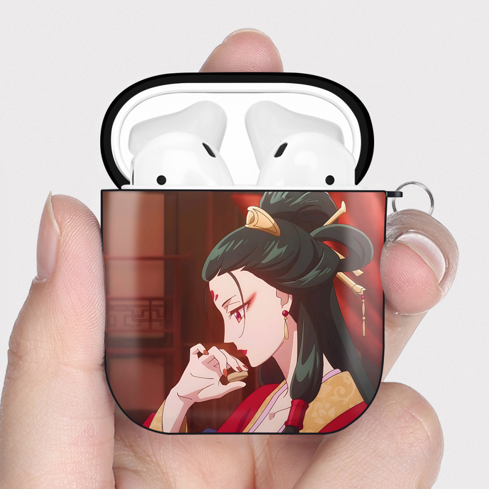 （画像用） 薬屋のひとりごと The Apothecary Diaries AirPods 第2世代保護ケース ハードシェル ブラック 耐衝撃・防指紋・カラビナ付き