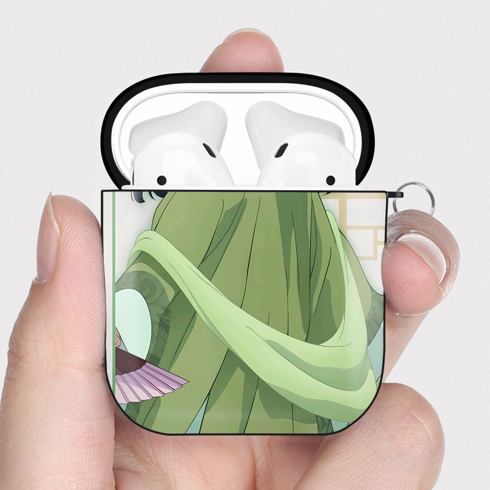 （画像用） 薬屋のひとりごと The Apothecary Diaries AirPods 第2世代保護ケース ハードシェル ブラック 耐衝撃・防指紋・カラビナ付き