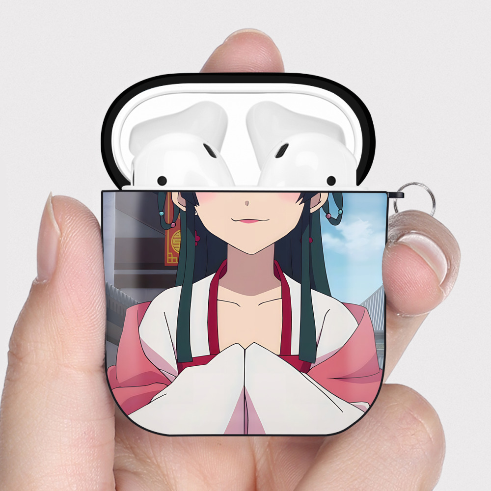 （画像用） 薬屋のひとりごと The Apothecary Diaries AirPods 第2世代保護ケース ハードシェル ブラック 耐衝撃・防指紋・カラビナ付き