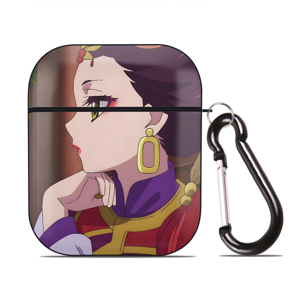 （画像用） 薬屋のひとりごと The Apothecary Diaries AirPods 第2世代保護ケース ハードシェル ブラック 耐衝撃・防指紋・カラビナ付き