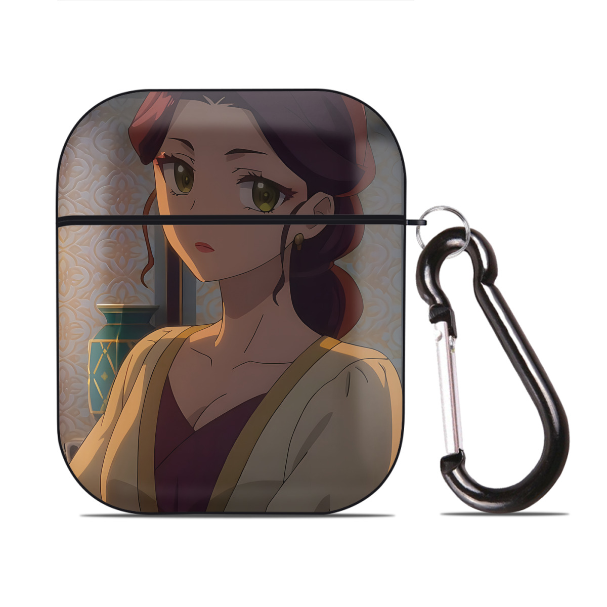 （画像用） 薬屋のひとりごと The Apothecary Diaries AirPods 第2世代保護ケース ハードシェル ブラック 耐衝撃・防指紋・カラビナ付き