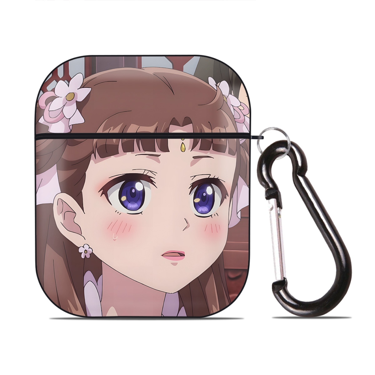 （画像用） 薬屋のひとりごと The Apothecary Diaries AirPods 第2世代保護ケース ハードシェル ブラック 耐衝撃・防指紋・カラビナ付き