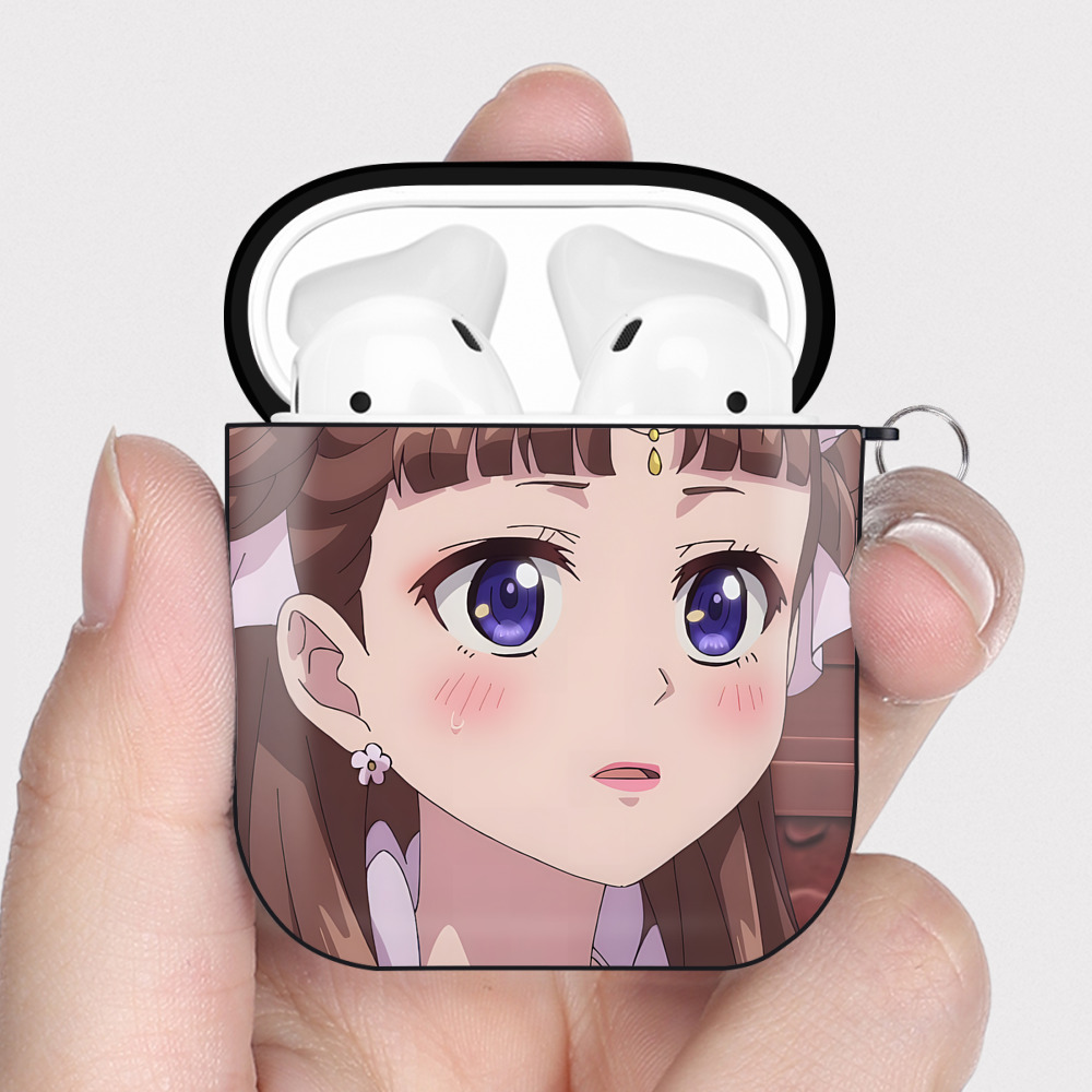 （画像用） 薬屋のひとりごと The Apothecary Diaries AirPods 第2世代保護ケース ハードシェル ブラック 耐衝撃・防指紋・カラビナ付き