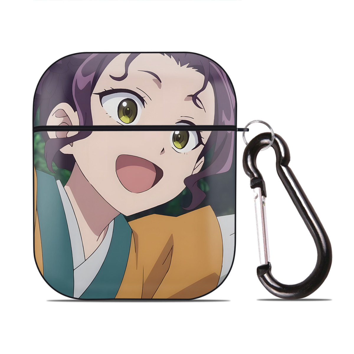 （画像用） 薬屋のひとりごと The Apothecary Diaries AirPods 第2世代保護ケース ハードシェル ブラック 耐衝撃・防指紋・カラビナ付き