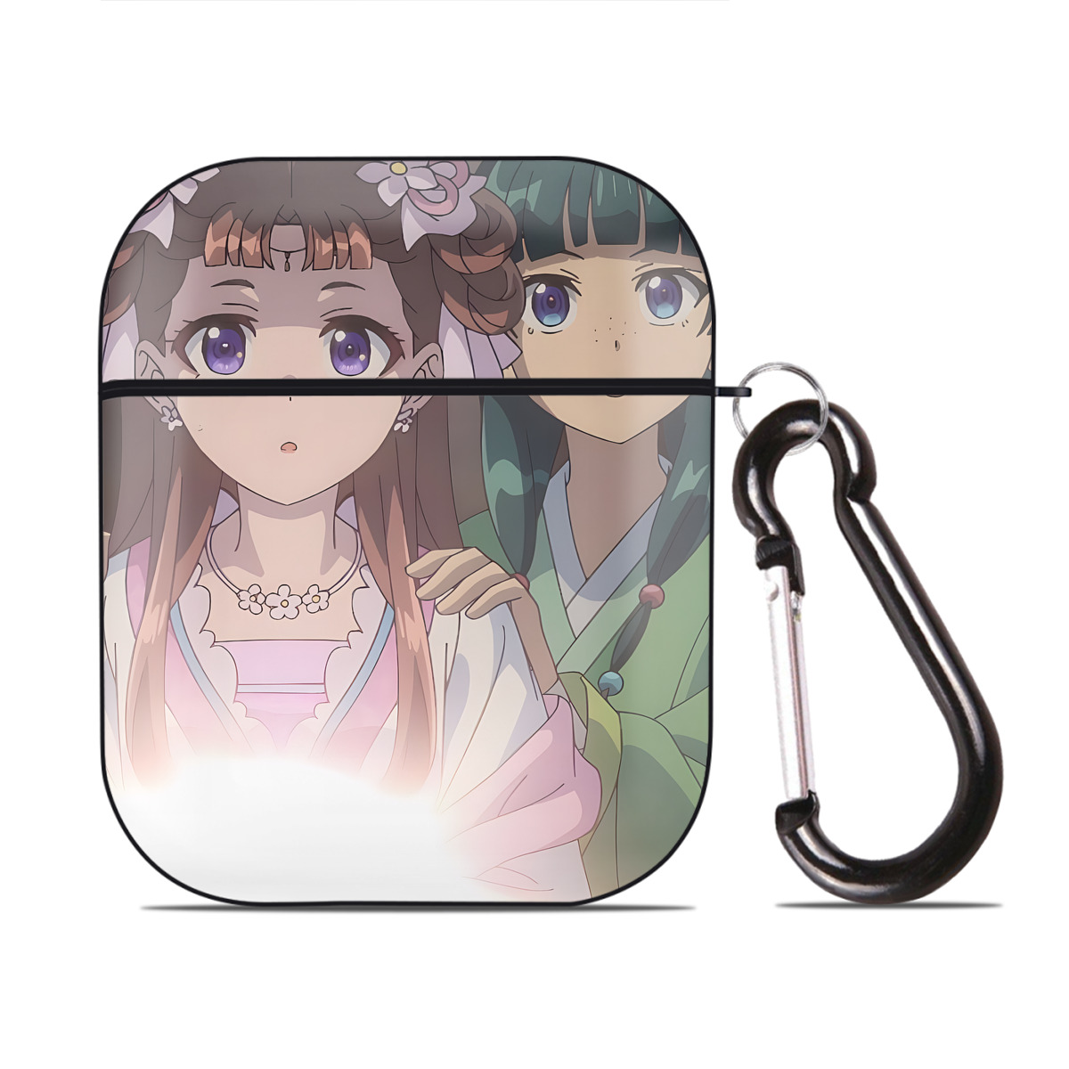 （画像用） 薬屋のひとりごと The Apothecary Diaries AirPods 第2世代保護ケース ハードシェル ブラック 耐衝撃・防指紋・カラビナ付き