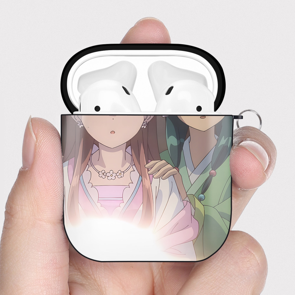 （画像用） 薬屋のひとりごと The Apothecary Diaries AirPods 第2世代保護ケース ハードシェル ブラック 耐衝撃・防指紋・カラビナ付き