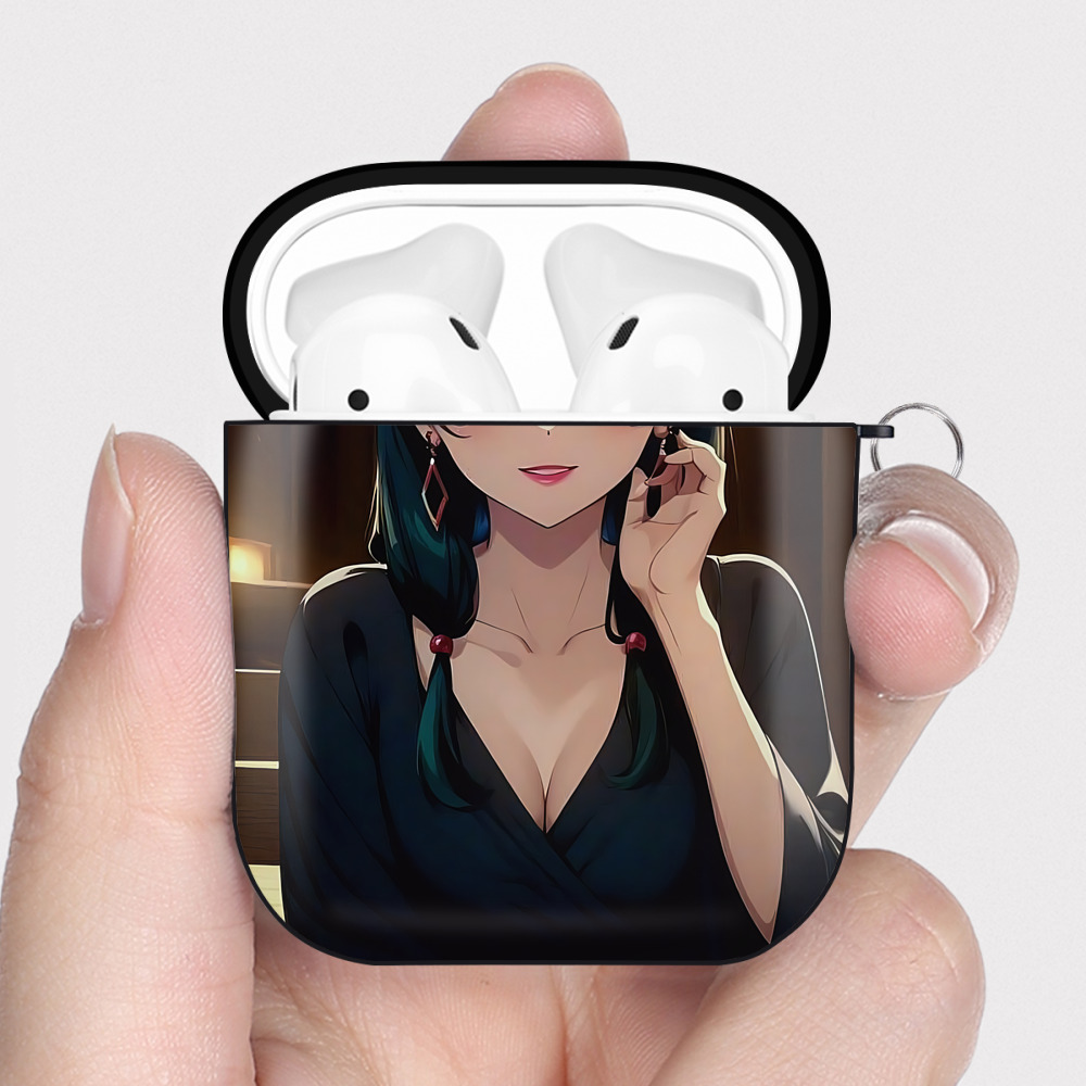 （画像用） 薬屋のひとりごと The Apothecary Diaries AirPods 第2世代保護ケース ハードシェル ブラック 耐衝撃・防指紋・カラビナ付き