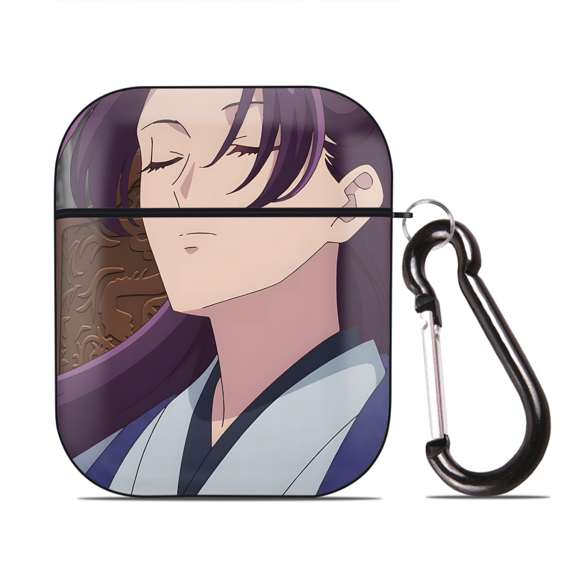 （画像用） 薬屋のひとりごと The Apothecary Diaries AirPods 第2世代保護ケース ハードシェル ブラック 耐衝撃・防指紋・カラビナ付き