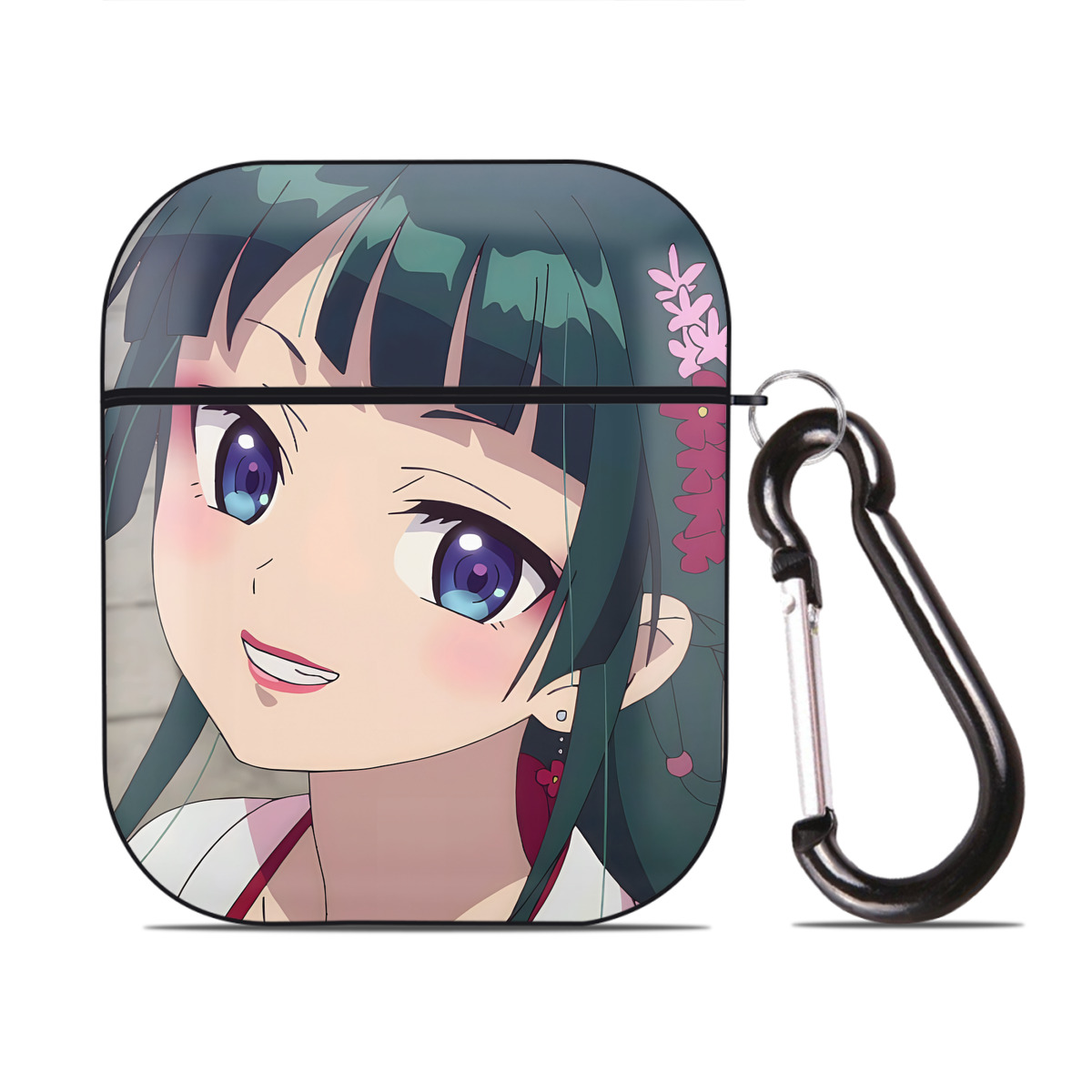 （画像用） 薬屋のひとりごと The Apothecary Diaries AirPods 第2世代保護ケース ハードシェル ブラック 耐衝撃・防指紋・カラビナ付き