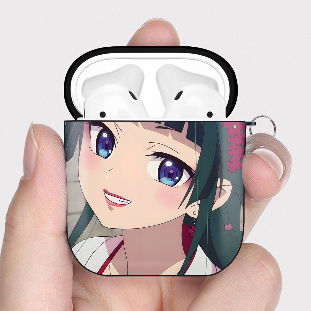 （画像用） 薬屋のひとりごと The Apothecary Diaries AirPods 第2世代保護ケース ハードシェル ブラック 耐衝撃・防指紋・カラビナ付き